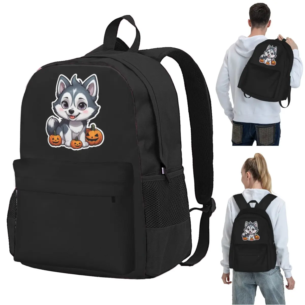 Halloween Cartoon Husky Backpack Student BookBag Children School Bag Laptop Shoulder Bags for Men Women
Halloween Cartoon Husky Backpack Student BookBag Children School Bag Laptop Shoulder Bags for Men Women