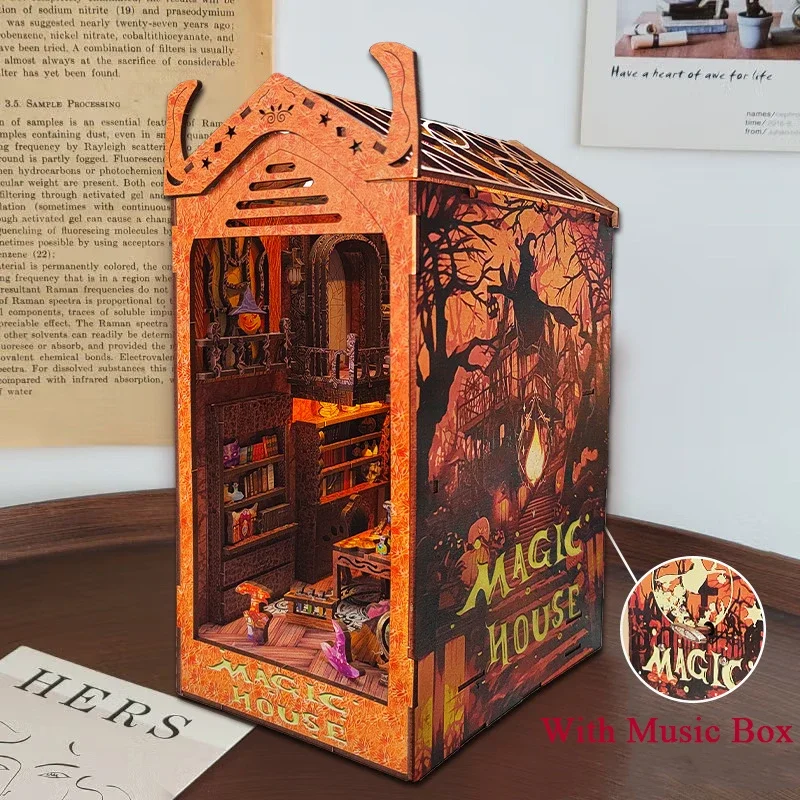 Magic House Bookends Bookshelf Dollhouse DIY Wooden Book Nook Shelf Insert Kits Miniature Building Kit for Friends Xmas Gifts
Magic House Bookends Bookshelf Dollhouse DIY Wooden Book Nook Shelf Insert Kits Miniature Building Kit for Friends Xmas Gifts