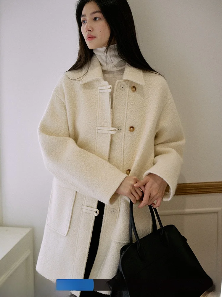 Jicouture Vintage Woolen Coat Women's Double-breasted Single-breasted Medium-length Commute Sle Pure Color Winter Jaet
Jicouture Vintage Woolen Coat Women's Double-breasted Single-breasted Medium-length Commute Sle Pure Color Winter Jaet