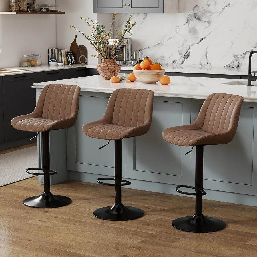 Bar Stools Set of 3 Swivel Counter Height Barstools with Back Adjustable PU Leather Bar Chairs Modern Armless Kitchen Island St
Bar Stools Set of 3 Swivel Counter Height Barstools with Back Adjustable PU Leather Bar Chairs Modern Armless Kitchen Island St