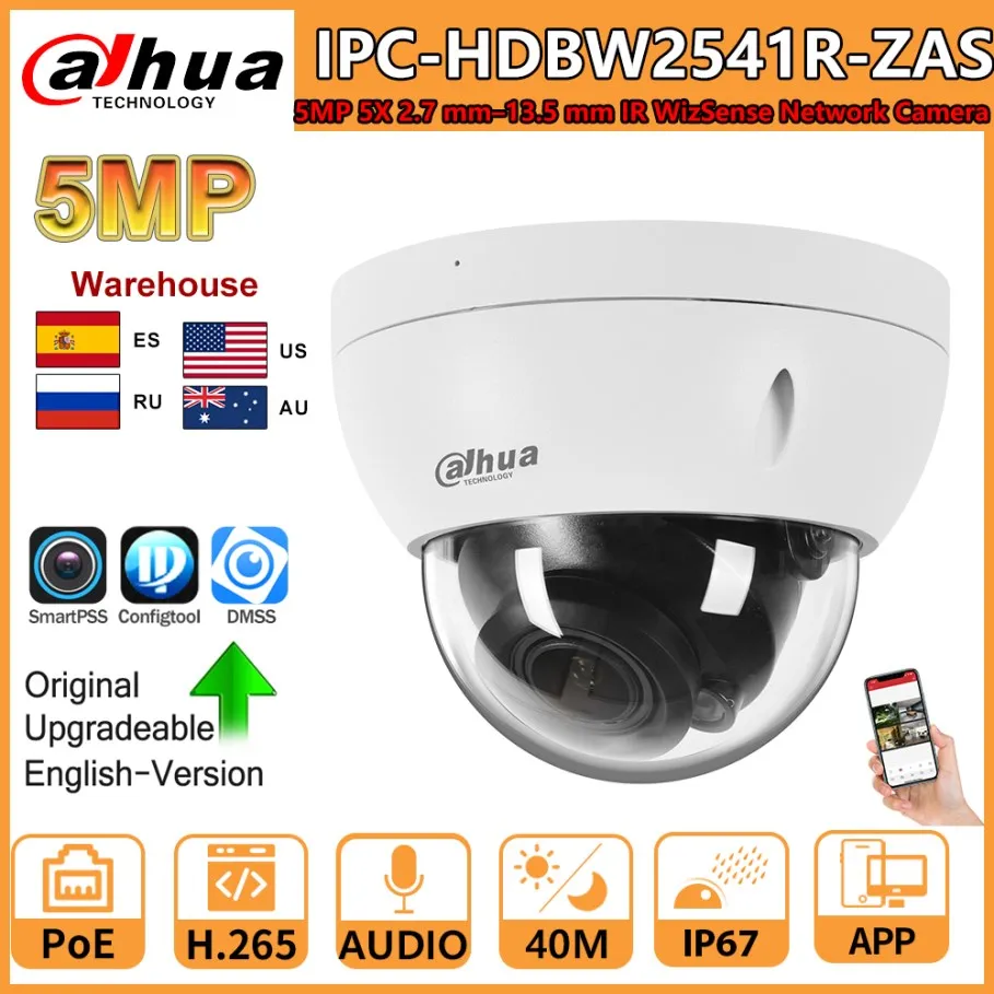 IP-камера Dahua, 5 МП, IPC-HDBW2541R-ZAS, 5X, 2,7–13,5 мм, моторизованный зум, WizSense, ИК-подсветка с переменным фокусным расстоянием, PoE, слот для SD-карты аудиовхода/выхода
IP-камера Dahua, 5 МП, IPC-HDBW2541R-ZAS, 5X, 2,7–13,5 мм, моторизованный зум, WizSense, ИК-подсветка с переменным фокусным расстоянием, PoE, слот для SD-карты аудиовхода/выхода
