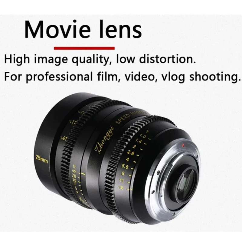 Zhongyi Optics 17mm 25mm 35mm 50mm T1.0 Cine Lens Manual Focus Cinema Lens For Olympus Panasonic BMPCC 4K 6K Series M43 Cameras
Zhongyi Optics 17mm 25mm 35mm 50mm T1.0 Cine Lens Manual Focus Cinema Lens For Olympus Panasonic BMPCC 4K 6K Series M43 Cameras