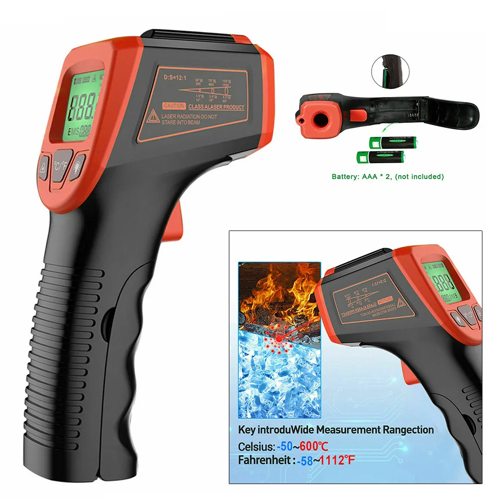 Temperature Infrared Thermometer Thermometer Digital IR Industrial Infrared LCD Pyrometer Durable High Quality
Temperature Infrared Thermometer Thermometer Digital IR Industrial Infrared LCD Pyrometer Durable High Quality