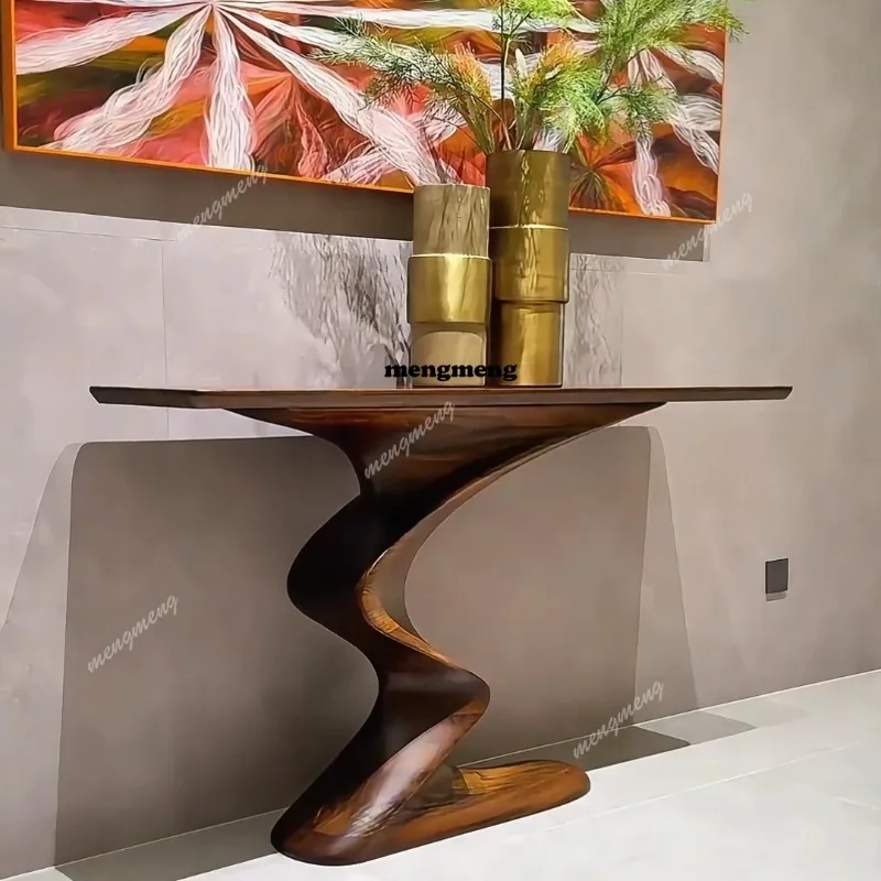 New Chinese ebony log porch Zen welcome table Special-shaped entrance porch table
New Chinese ebony log porch Zen welcome table Special-shaped entrance porch table