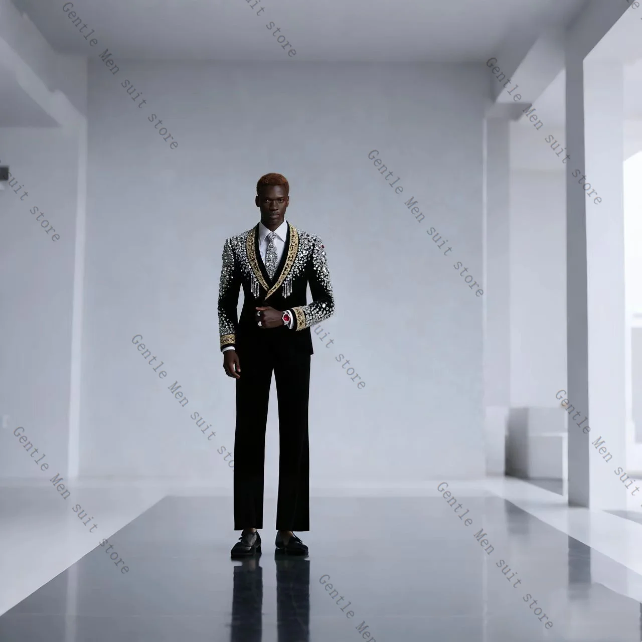 Luxury Stone Men Suit Set 2 Pcs Blazer+Pants Trousers Black Groom Wedding Tuxedo Formal Office Business Jacket Coat Customized
Luxury Stone Men Suit Set 2 Pcs Blazer+Pants Trousers Black Groom Wedding Tuxedo Formal Office Business Jacket Coat Customized