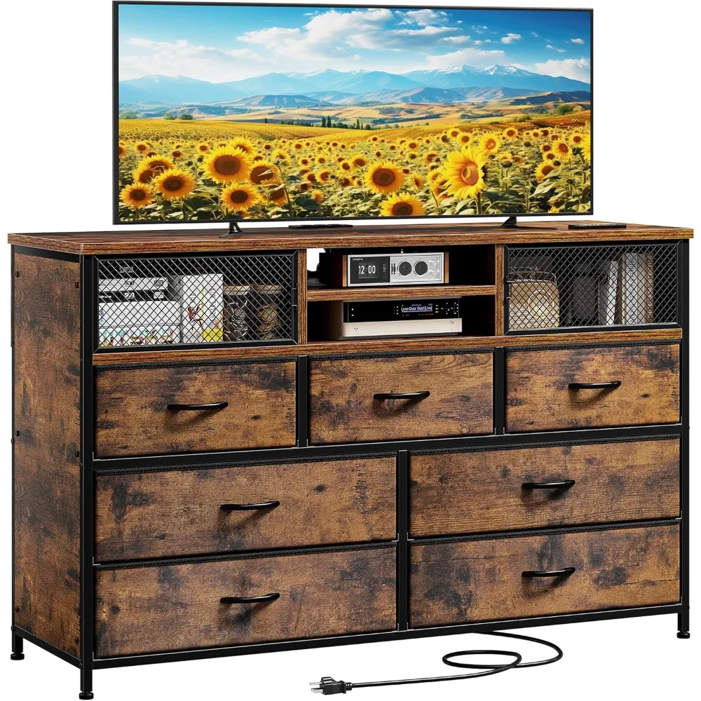 Dresser TV Stand with Power Outlet TV Stand for Bedroom TV Stands for Living Room Dresser for Bedroom with 7 Drawers
Dresser TV Stand with Power Outlet TV Stand for Bedroom TV Stands for Living Room Dresser for Bedroom with 7 Drawers