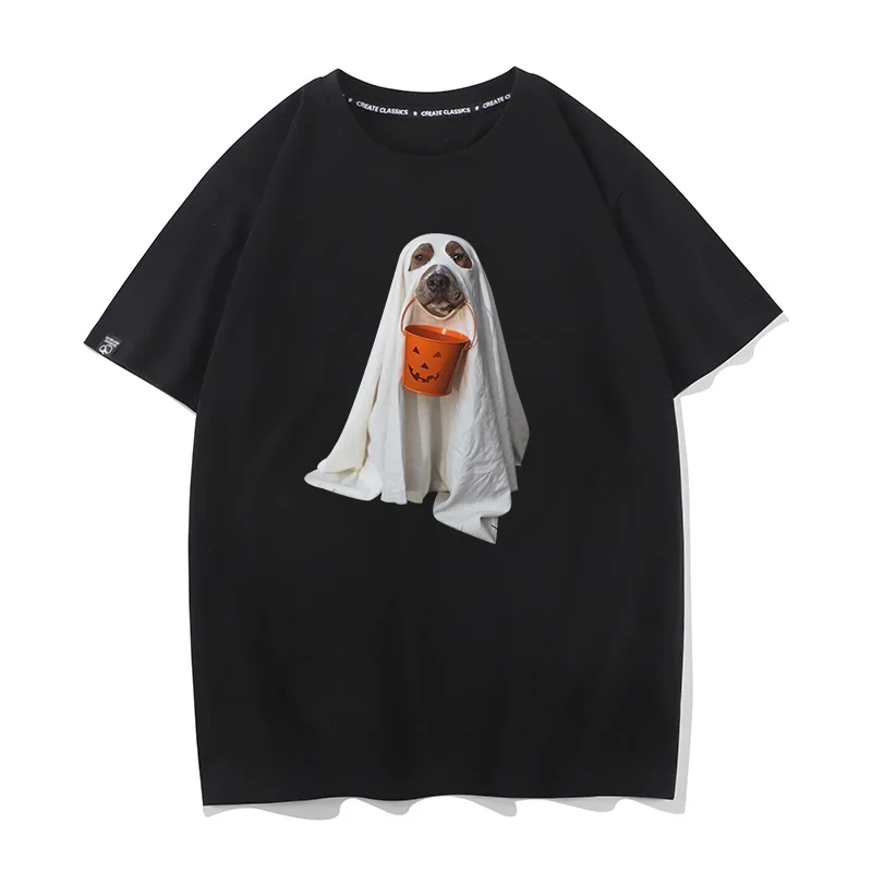 Футболка с коротким рукавом Showlo Golden Retriever Halloween Ghost из чистого хлопка для пар, забавный костюм собаки
Футболка с коротким рукавом Showlo Golden Retriever Halloween Ghost из чистого хлопка для пар, забавный костюм собаки