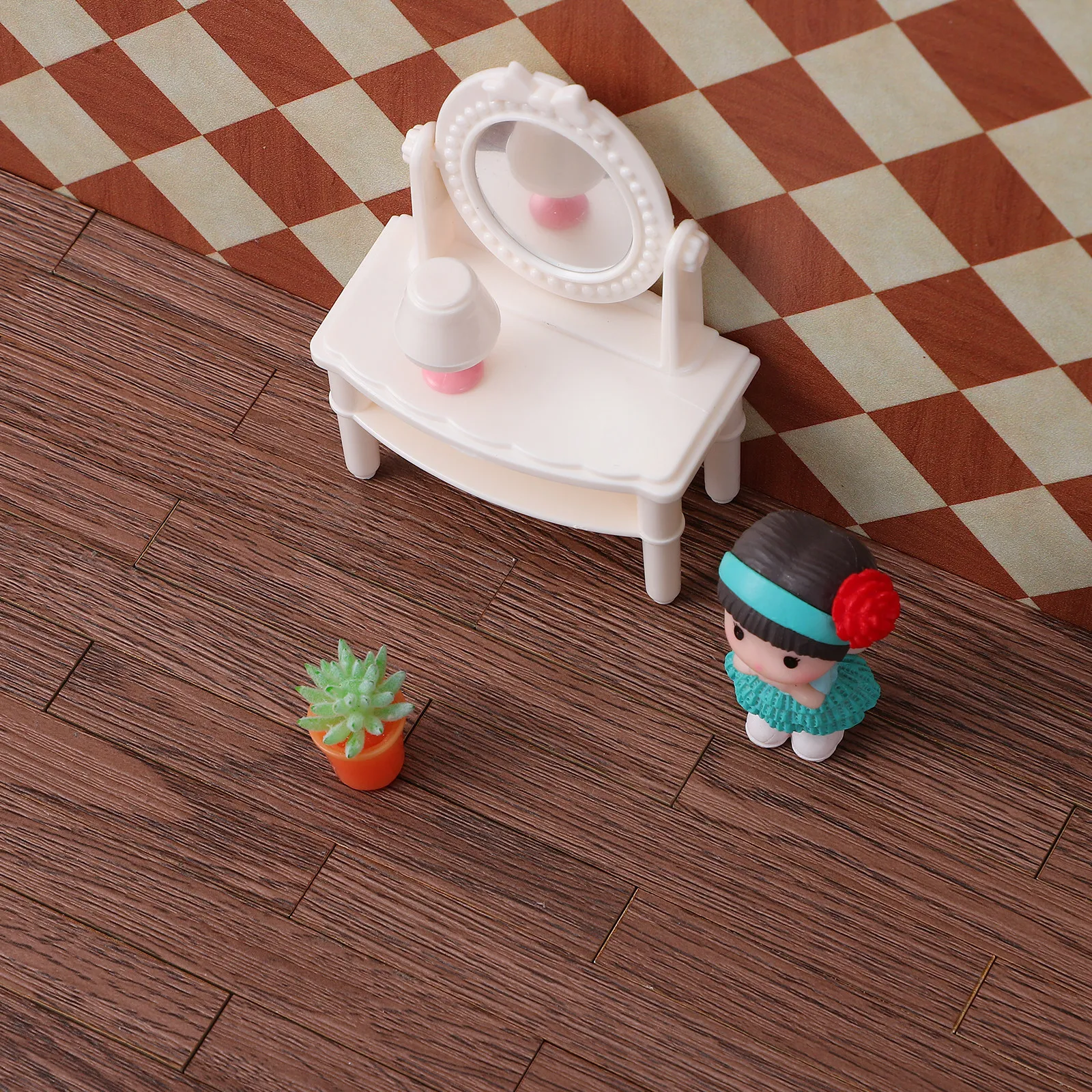 40Pcs Dollhouse Mini Floor Peel and Stick Self Adhesive Wooden Flooring Tiles Miniature House Floorboard Decoration DIY Collage
40Pcs Dollhouse Mini Floor Peel and Stick Self Adhesive Wooden Flooring Tiles Miniature House Floorboard Decoration DIY Collage