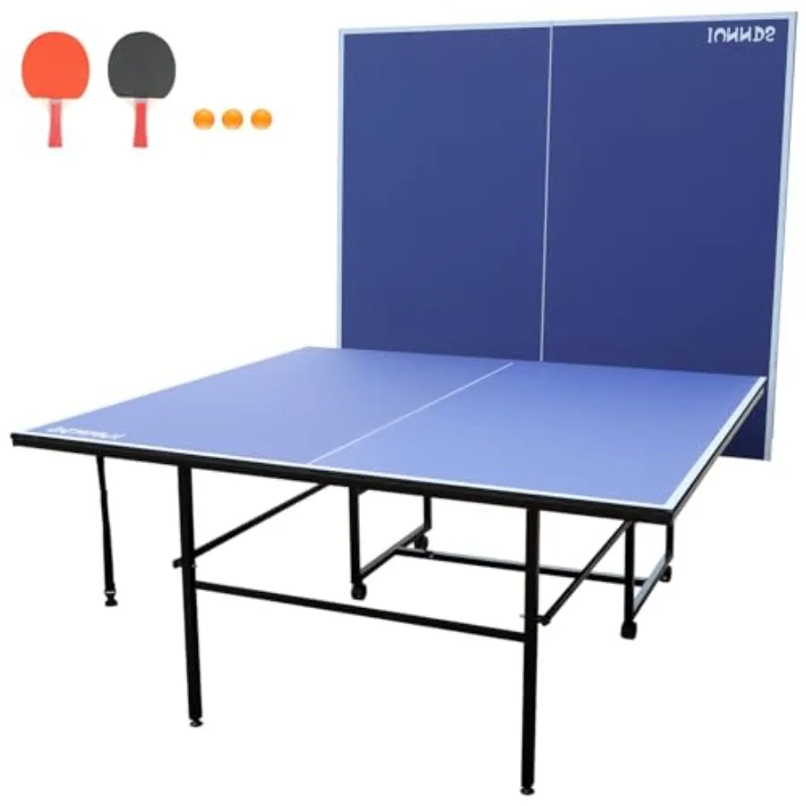 Mid-Size Foldable Table Tennis Table with Full Size Top 2 Paddles 2 Balls 1 Net 4 Wheels Indoor Outdoor Use Quick Assembly
Mid-Size Foldable Table Tennis Table with Full Size Top 2 Paddles 2 Balls 1 Net 4 Wheels Indoor Outdoor Use Quick Assembly