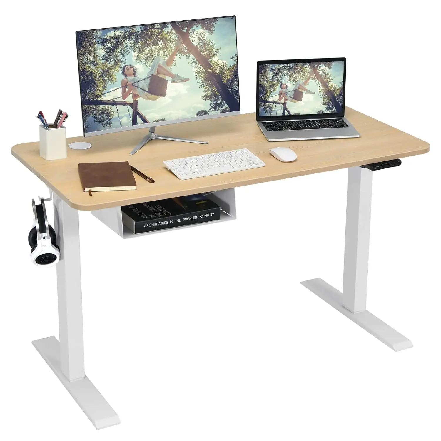 Electric Height Adjustable Desk 48 Inch Sit Stand Workstation USB Port Hooks Storage Memory, Customized
Electric Height Adjustable Desk 48 Inch Sit Stand Workstation USB Port Hooks Storage Memory, Customized