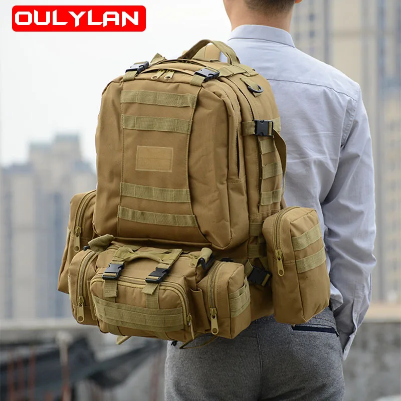 New 55L Tactical Backpack Large Capacity Rucksack Waterproof Molle Combination Bag Outdoor Travel Trekking Hiking Camping Bag
New 55L Tactical Backpack Large Capacity Rucksack Waterproof Molle Combination Bag Outdoor Travel Trekking Hiking Camping Bag