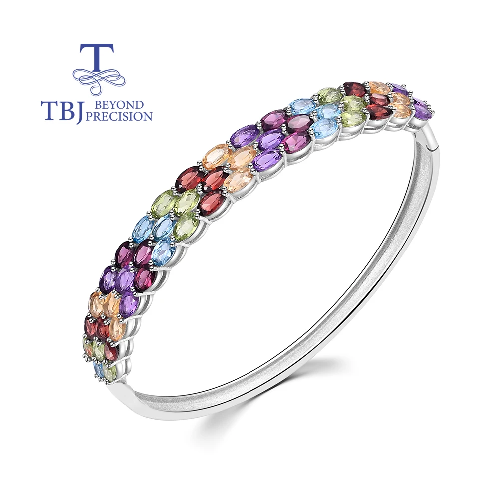 Gorgeous design of natural multi-colored gemstones Ladies Bangle 925 sterling silver fine jewelry Anniversary banquet gift
Gorgeous design of natural multi-colored gemstones Ladies Bangle 925 sterling silver fine jewelry Anniversary banquet gift