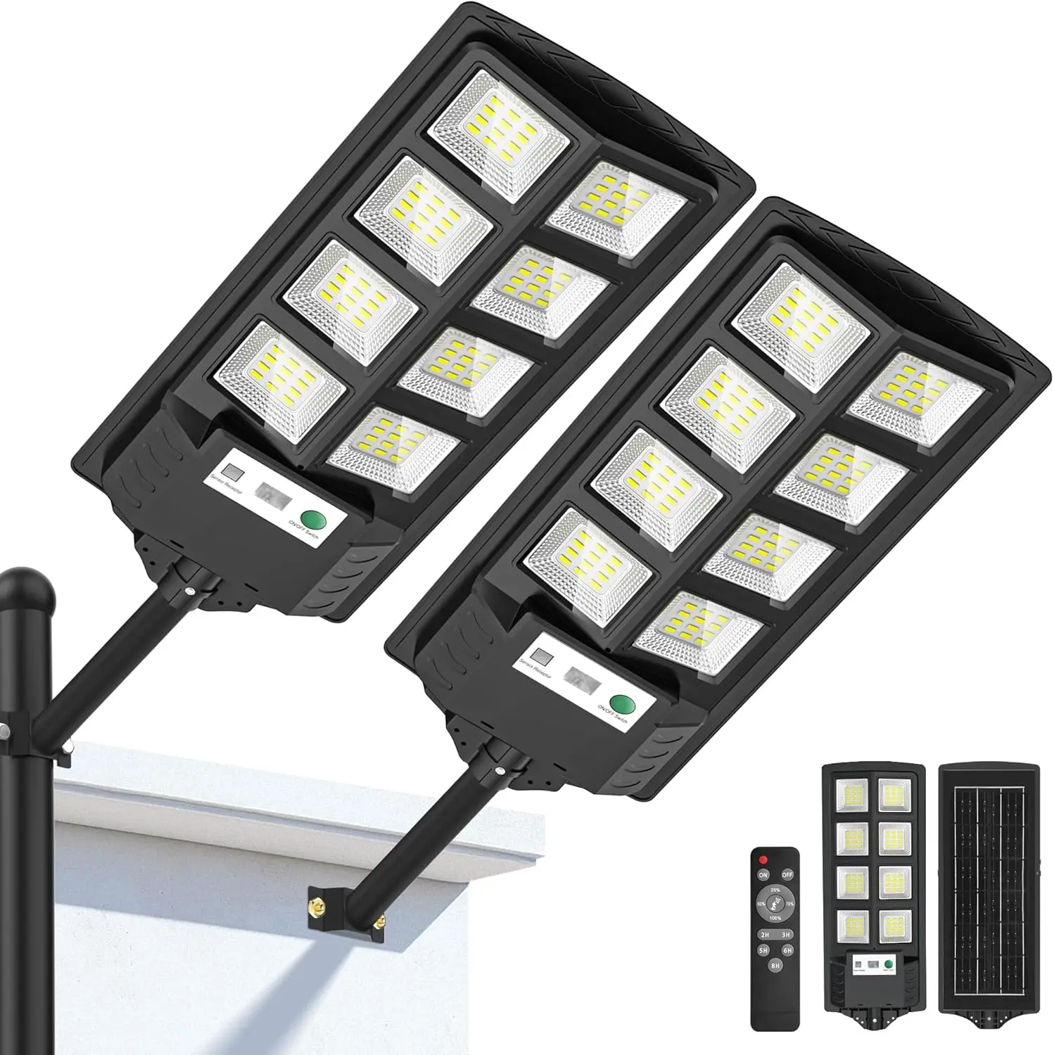 Solar Lights Outdoor, 6500K LED Solar Lights Outdoor Waterproof, Solar Flood Lights Outdoor with Motion Sensor Remote Control