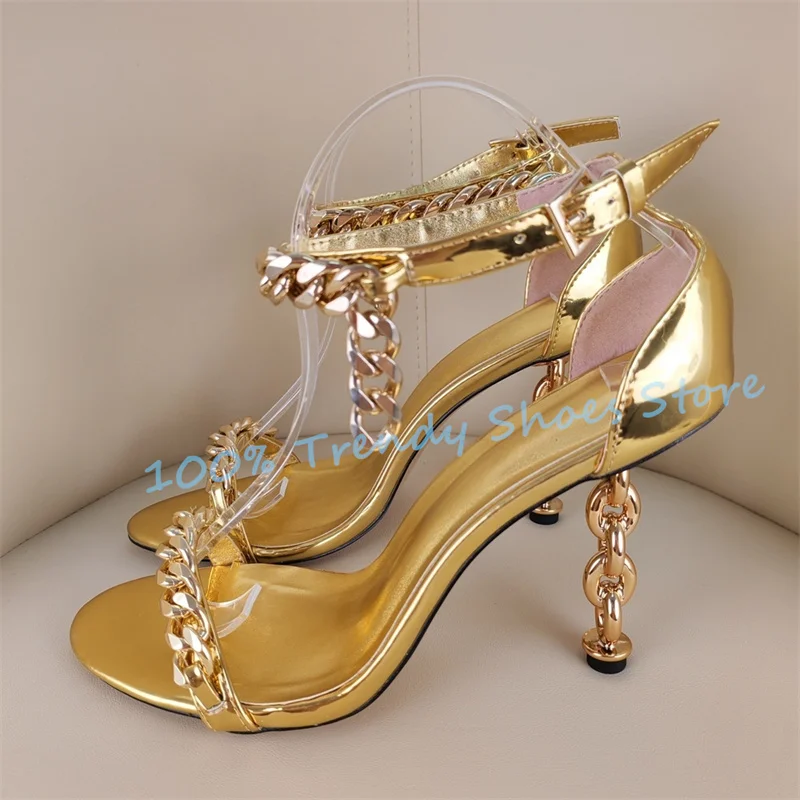 Metal Chain One-Strap High Heel Women Sandals Sexy Pointed Toe Ankle Chain Cross Strap Stiletto Pumps Ladies Summer Gladiator
Metal Chain One-Strap High Heel Women Sandals Sexy Pointed Toe Ankle Chain Cross Strap Stiletto Pumps Ladies Summer Gladiator