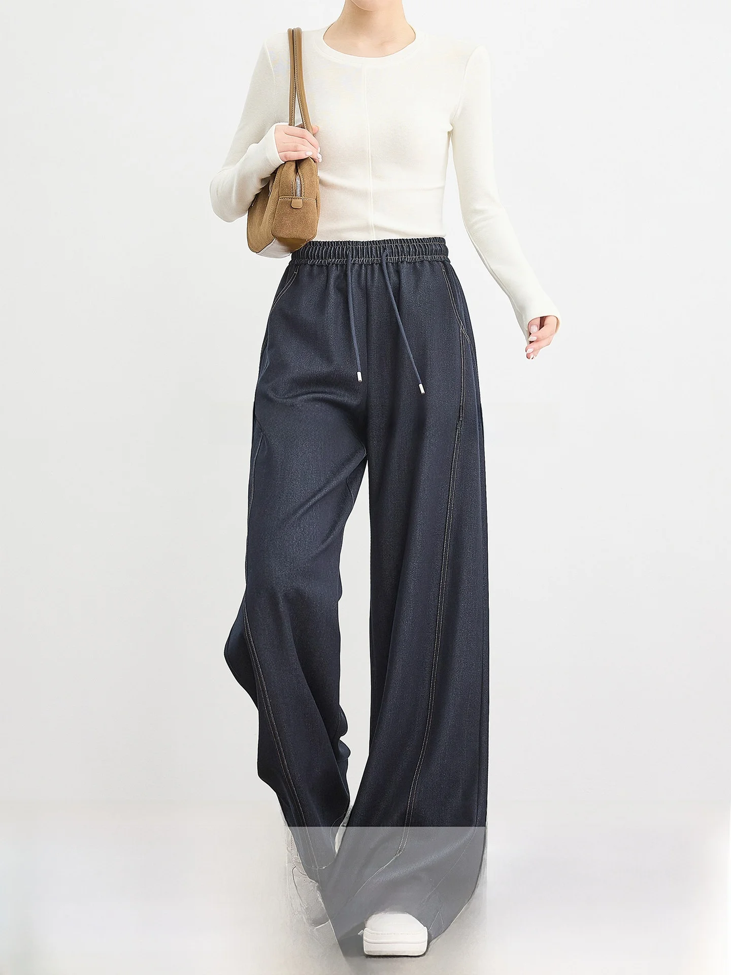 FALIN Women's Straight Leg Wide Leg Jeans Pants Deep Blue Casual High Waist Polyester Fiber Spring Faion Slimming Drapey
FALIN Women's Straight Leg Wide Leg Jeans Pants Deep Blue Casual High Waist Polyester Fiber Spring Faion Slimming Drapey