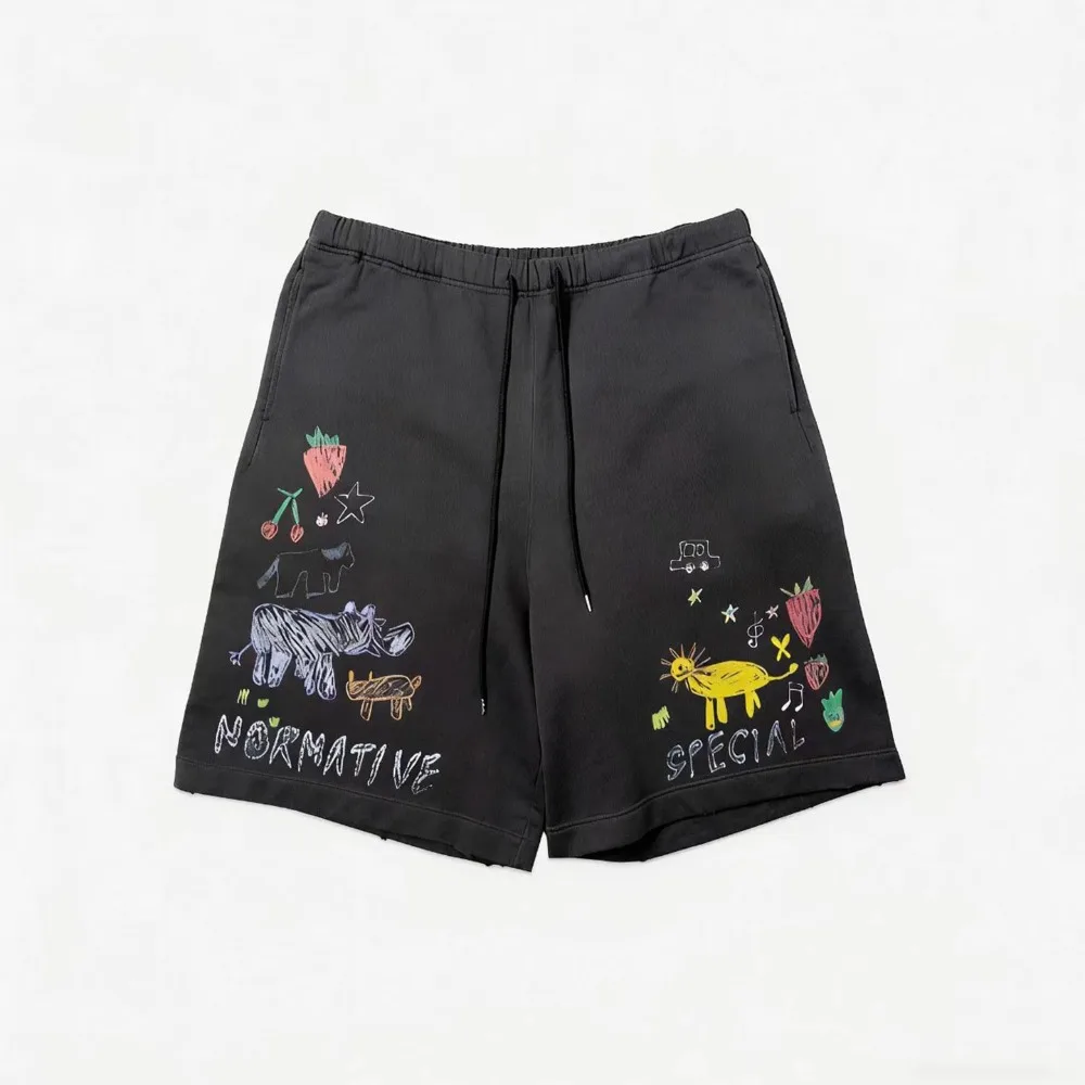 26SS MMY Black Graffiti Printed Elastic Waist Loose Casual Pants Summer Thin Shorts
26SS MMY Black Graffiti Printed Elastic Waist Loose Casual Pants Summer Thin Shorts