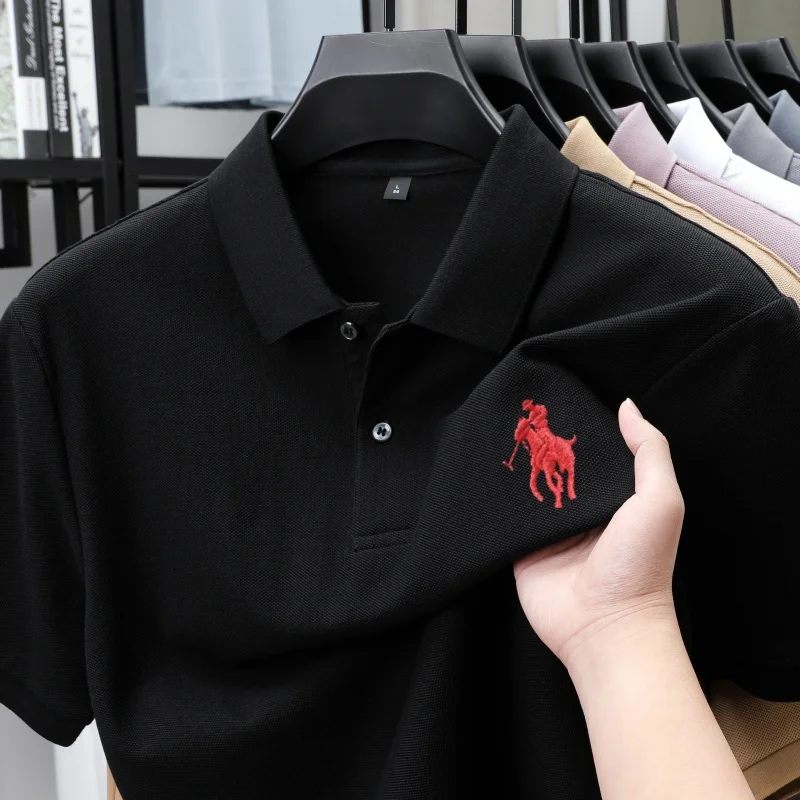 pure cotton summer men short sleeve shirt luxurious custom fashion exquisite horseback riding embroidery comfortable polo shirt
pure cotton summer men short sleeve shirt luxurious custom fashion exquisite horseback riding embroidery comfortable polo shirt