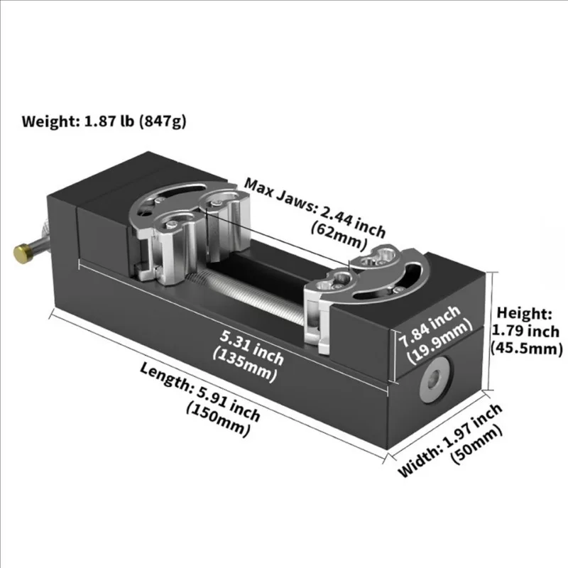 Mini Vise Clamp, Smart Fractal Vise Press Clamp, Heavy Duty Self-Adjusting Aviation Grade
Mini Vise Clamp, Smart Fractal Vise Press Clamp, Heavy Duty Self-Adjusting Aviation Grade