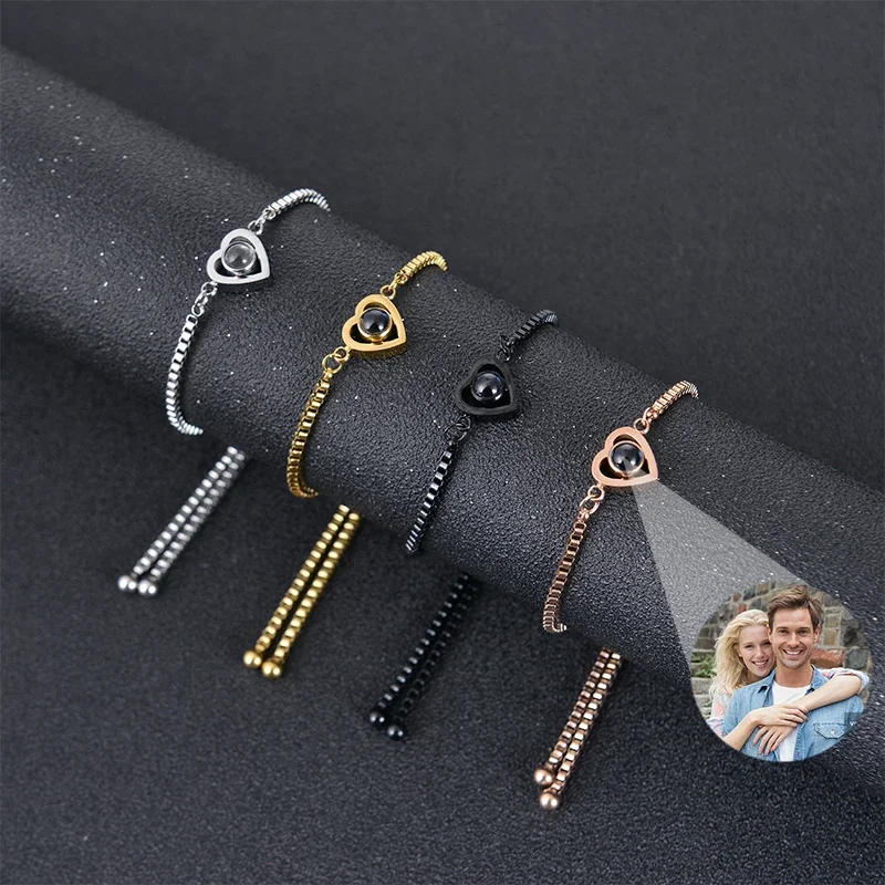 Custom Picture Bracelet Titanium Steel Box Link Chain Bracelet with Personalized Photo Heart-shaped Projection for Men Women
Custom Picture Bracelet Titanium Steel Box Link Chain Bracelet with Personalized Photo Heart-shaped Projection for Men Women