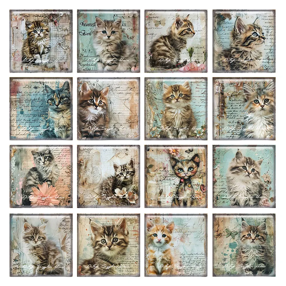 10pcs/lots Retro Blue Flower Cat Kitten Square Photo Glass Cabochon Flatback Demo Flat Back Cameo For Diy Jewelry Making
10pcs/lots Retro Blue Flower Cat Kitten Square Photo Glass Cabochon Flatback Demo Flat Back Cameo For Diy Jewelry Making