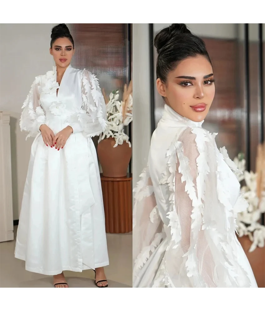 Customized Graceful Satin A-Line Appliques 3D Flowers Crystal Evening Dress High Quality V-Neck Long Sleeves After Party Dress
Customized Graceful Satin A-Line Appliques 3D Flowers Crystal Evening Dress High Quality V-Neck Long Sleeves After Party Dress
