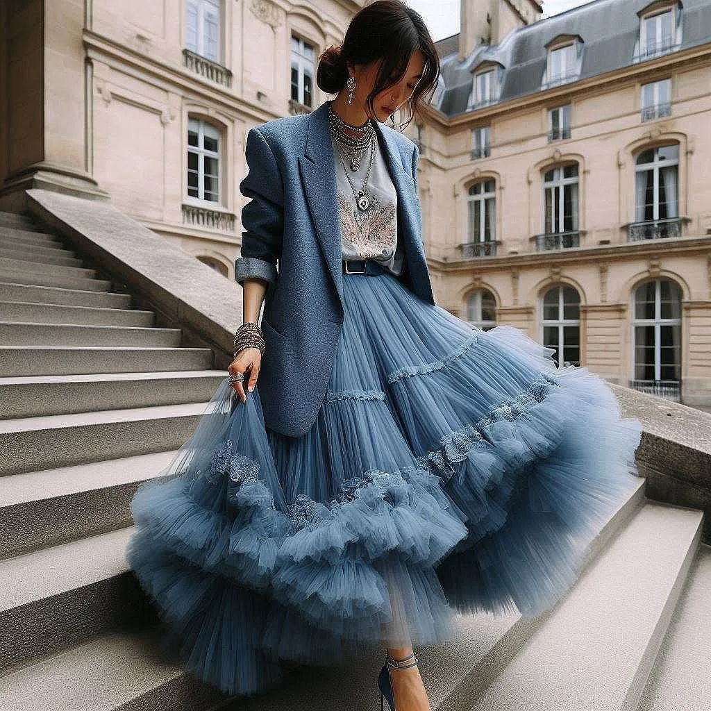 Asymmetrical High Low Women Skirts Draped Long Tulle Skirts Prom Party New Puffy Ruffles Female Maxi Skirts
Asymmetrical High Low Women Skirts Draped Long Tulle Skirts Prom Party New Puffy Ruffles Female Maxi Skirts