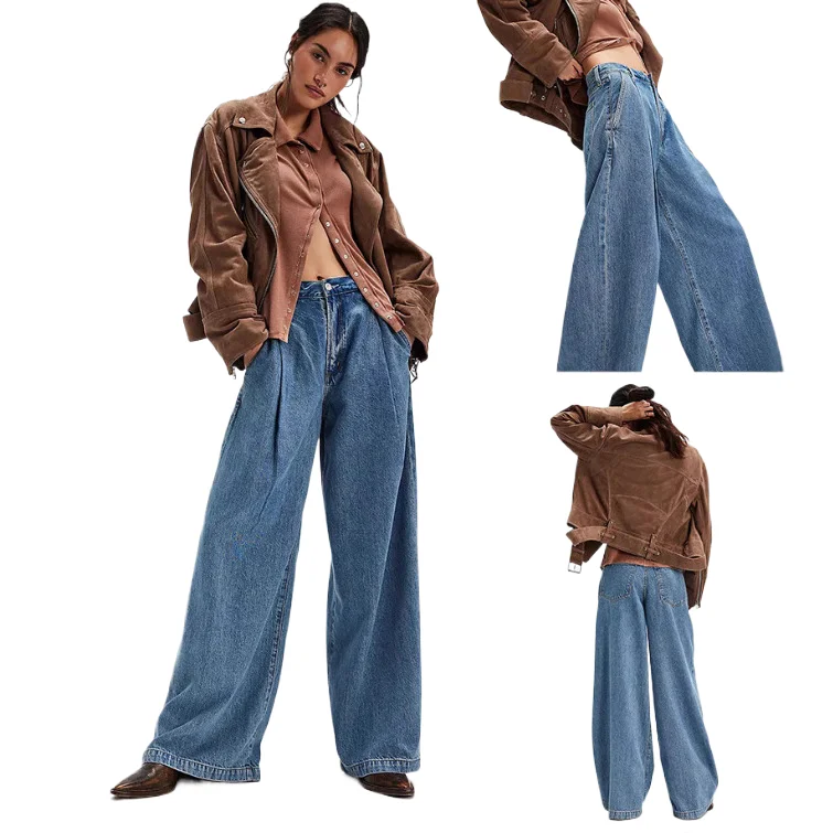 Новые модные, универсальные и повседневные широкие джинсы из Европы и Америки. Женские четырехсезонные свободные джинсы длиной до пола в стиле ретро
Новые модные, универсальные и повседневные широкие джинсы из Европы и Америки. Женские четырехсезонные свободные джинсы длиной до пола в стиле ретро