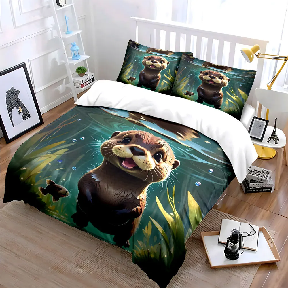 Cute Otter Trio Set Decoration Bedding Set with 1 Duvet Cover 2 Pillowcases Single Double King Queen, Gift
Cute Otter Trio Set Decoration Bedding Set with 1 Duvet Cover 2 Pillowcases Single Double King Queen, Gift
