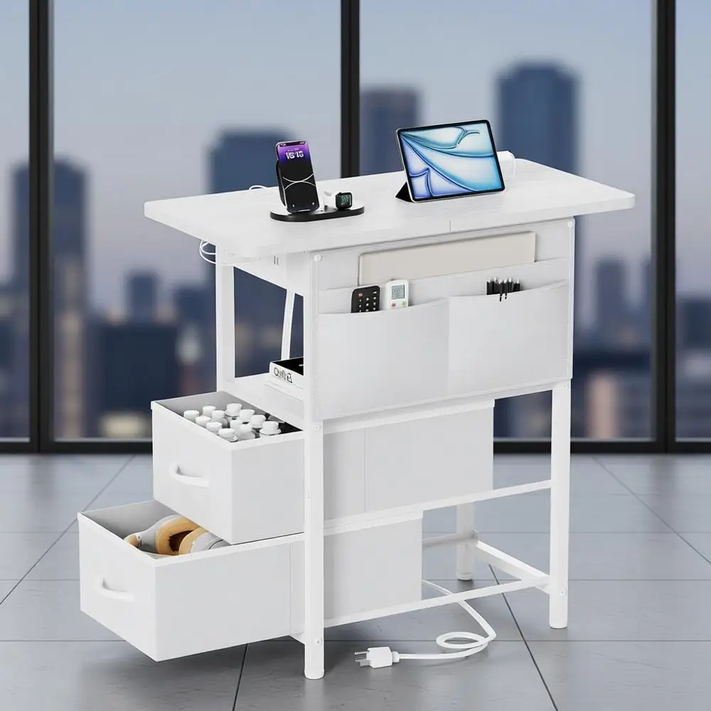 Small Side Table with Charging Station, Narrow Nightstand Bedside Tables with Storage Pocket for Living Room Bedroom, Sofa End T
Small Side Table with Charging Station, Narrow Nightstand Bedside Tables with Storage Pocket for Living Room Bedroom, Sofa End T