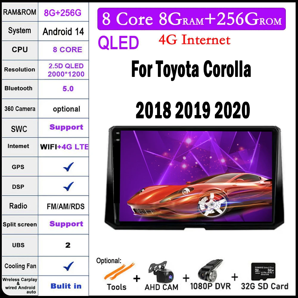 10 lnch Android 14 For Toyota Corolla 2018 2019 2020 DSP Car Radio Carplay Video Autoradio Player Multimedia Navigation GPS Wifi
10 lnch Android 14 For Toyota Corolla 2018 2019 2020 DSP Car Radio Carplay Video Autoradio Player Multimedia Navigation GPS Wifi
