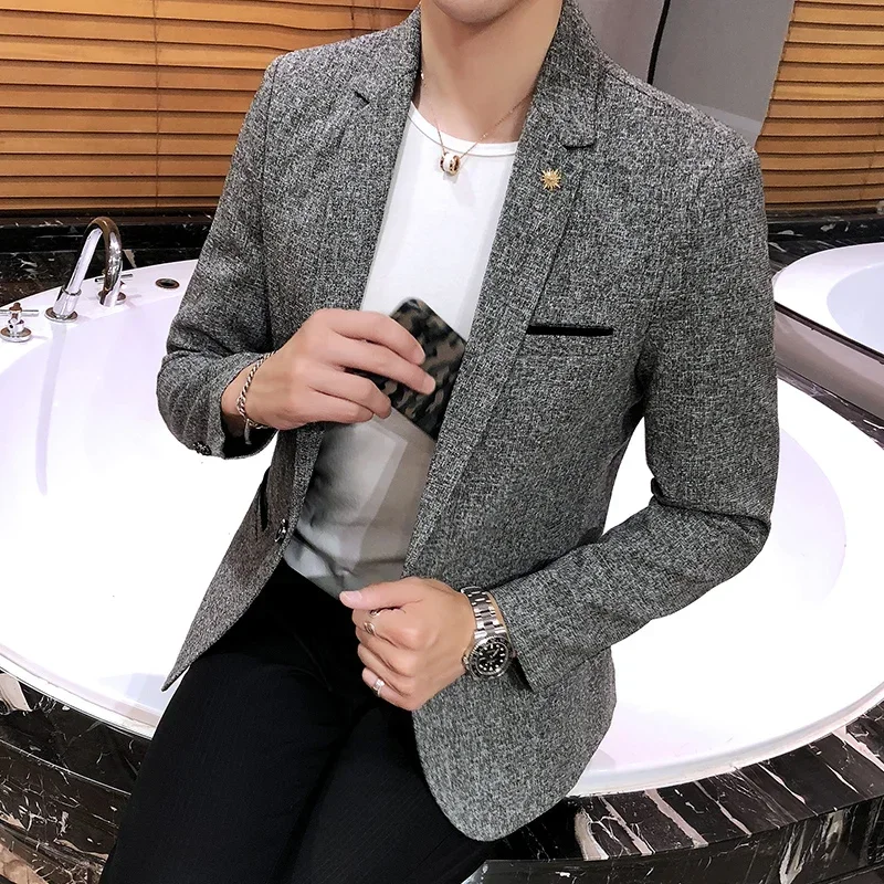 2021 Autumn New Business Men's Slim Linen Casual Suit Jacket Men Luxury Prom Wedding Dress Jacket Mens Suit Jacket Blazers Male
2021 Autumn New Business Men's Slim Linen Casual Suit Jacket Men Luxury Prom Wedding Dress Jacket Mens Suit Jacket Blazers Male