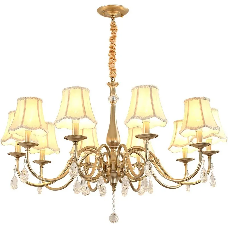 Pastoral American country crystal chandelier, living room light luxury hall, retro and simple
Pastoral American country crystal chandelier, living room light luxury hall, retro and simple
