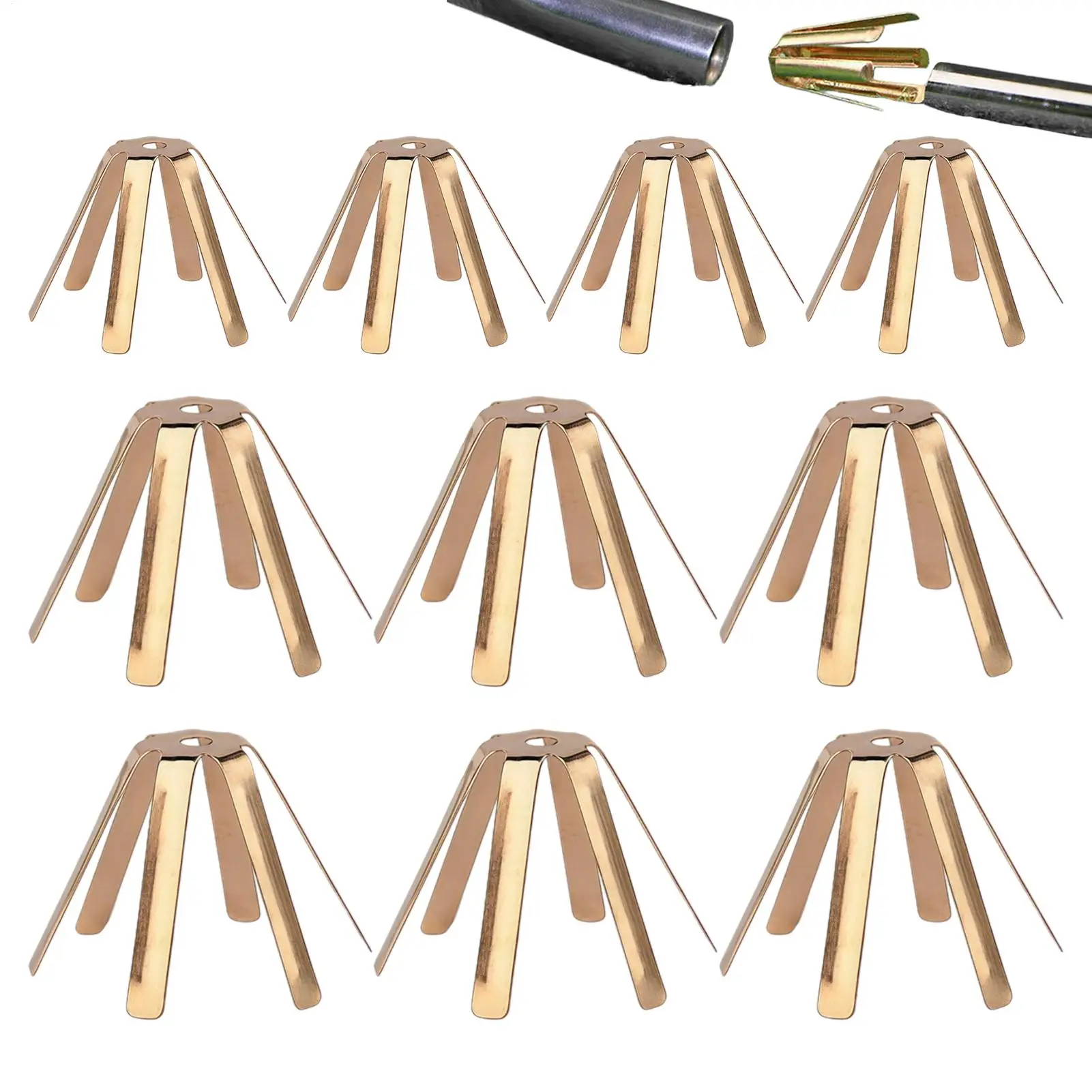 Golf Shaft Adapter Shims 10pcs Adjustable Brass 6 Legs Spacer for Club Fitting, Golfers Professionals, Workshop Course Training
Golf Shaft Adapter Shims 10pcs Adjustable Brass 6 Legs Spacer for Club Fitting, Golfers Professionals, Workshop Course Training