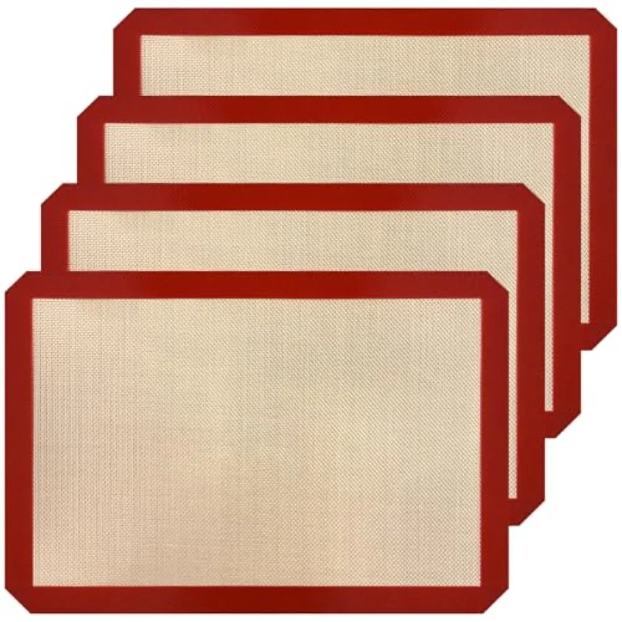 4 Pack 16.5" x 11.6" Reusable Silicone Baking Mat for Cake Pan/16 x11 Cheesecake Pan/Toaster Oven/XL Air Fryer, 16" Food Grade
4 Pack 16.5" x 11.6" Reusable Silicone Baking Mat for Cake Pan/16 x11 Cheesecake Pan/Toaster Oven/XL Air Fryer, 16" Food Grade