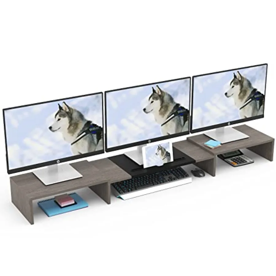 Triple Dual Monitor Stand Riser 56" Extra Long Monitor Stand for 1~2~3 Monitors Monitor Stand with Length and Angle Adjustable
Triple Dual Monitor Stand Riser 56" Extra Long Monitor Stand for 1~2~3 Monitors Monitor Stand with Length and Angle Adjustable