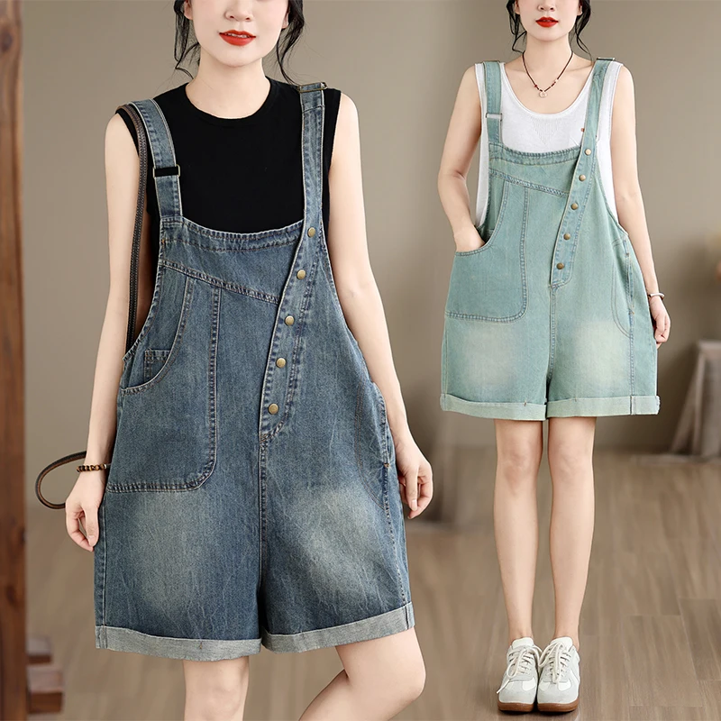 Retro Korean Style Wide Leg Short Pants Faded Wash Casual Jeans Thinming Loose Fit Summer Season Women's Fashion plus Size
Retro Korean Style Wide Leg Short Pants Faded Wash Casual Jeans Thinming Loose Fit Summer Season Women's Fashion plus Size