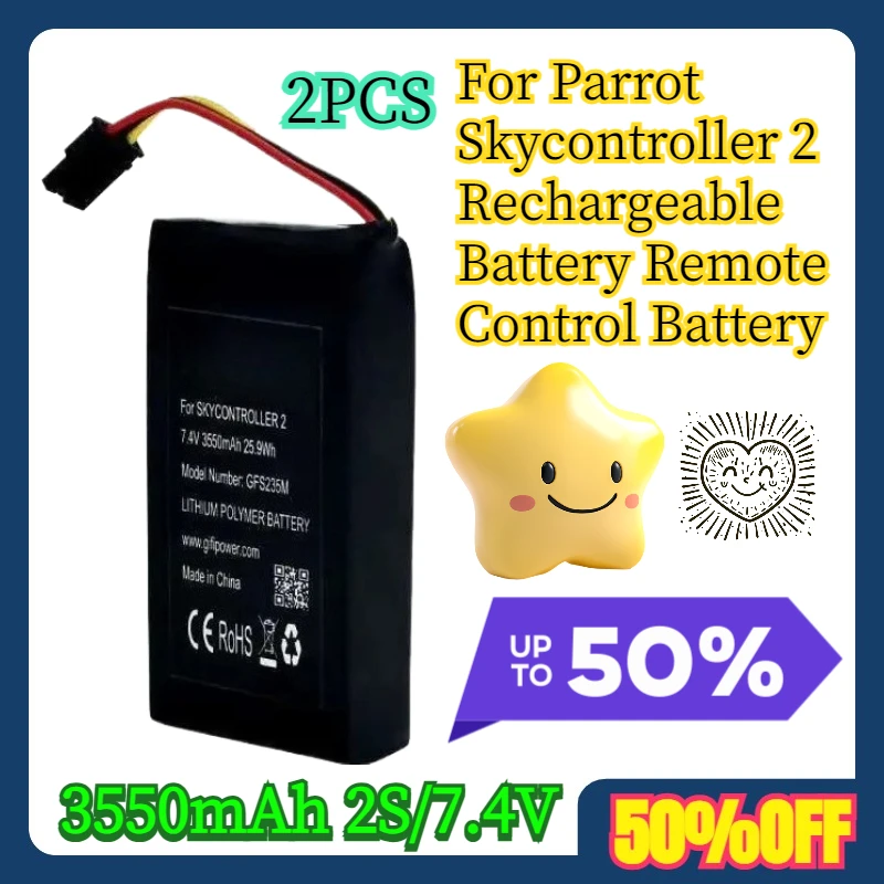 2PCS For Parrot Skycontroller 2 7.4V Rechargeable Battery 3550mAh 2S/7.4V Remote Control Battery
2PCS For Parrot Skycontroller 2 7.4V Rechargeable Battery 3550mAh 2S/7.4V Remote Control Battery