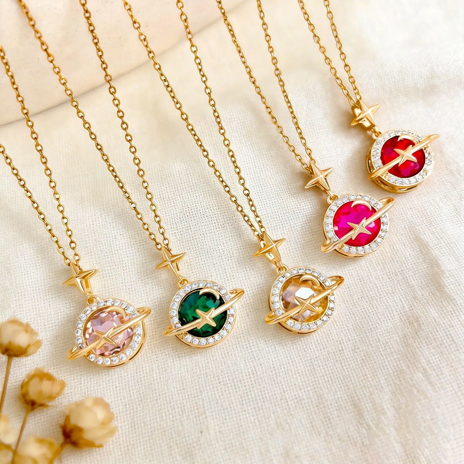 PTTOZAN 18K Gold Plated Solar System Planet Pendant Necklace Women Zircon Titanium Steel Necklace Women Party Jewelry
PTTOZAN 18K Gold Plated Solar System Planet Pendant Necklace Women Zircon Titanium Steel Necklace Women Party Jewelry