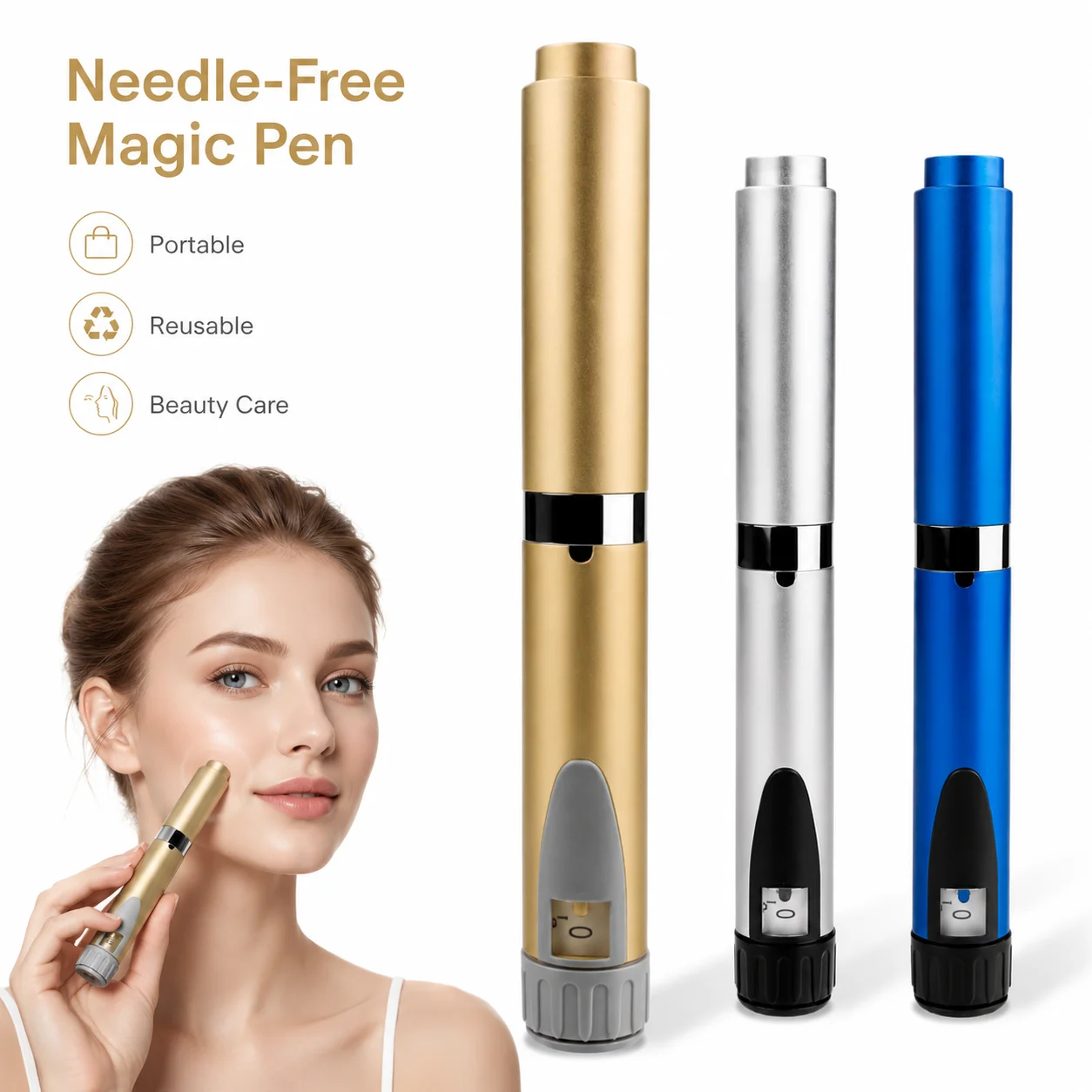 Reusable Magic Pen Cosmetic Injector Needle-Free Wrinkle Removal Eye Tear Nasolabial Lines Skin Lifting Beauty Tool
Reusable Magic Pen Cosmetic Injector Needle-Free Wrinkle Removal Eye Tear Nasolabial Lines Skin Lifting Beauty Tool