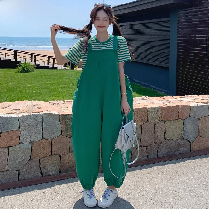 Korean Style Anti-Aging Workwear Overalls Women's Summer New Casual College Style Loose Nine Points Cuffed Jumpsuit
Korean Style Anti-Aging Workwear Overalls Women's Summer New Casual College Style Loose Nine Points Cuffed Jumpsuit