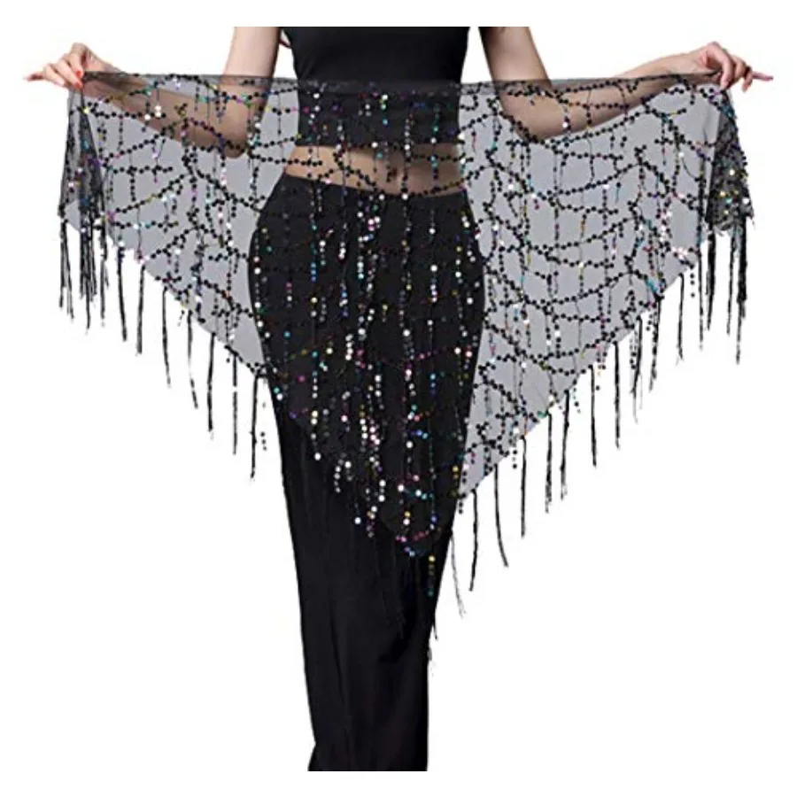Women Belly Dance Hip Scarf, Sequin Tassels Triangle Tribal Wrap Skirt Waist Chain
Women Belly Dance Hip Scarf, Sequin Tassels Triangle Tribal Wrap Skirt Waist Chain