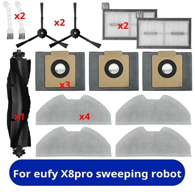 A40Z-Запасные части для робота-пылесоса Eufy X8pro: основная роликовая щетка, фильтр HEPA, насадка для влажной уборки, мешок для сбора пыли, сменная щетка
A40Z-Запасные части для робота-пылесоса Eufy X8pro: основная роликовая щетка, фильтр HEPA, насадка для влажной уборки, мешок для сбора пыли, сменная щетка