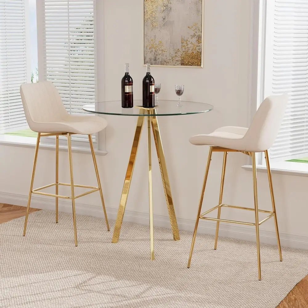 3-Piece Dining Set with Round Bar Table and 2 Chairs, 30 Bar Stools, 31 Glass Top Dining Table with 2 Stools (Beige)
3-Piece Dining Set with Round Bar Table and 2 Chairs, 30 Bar Stools, 31 Glass Top Dining Table with 2 Stools (Beige)