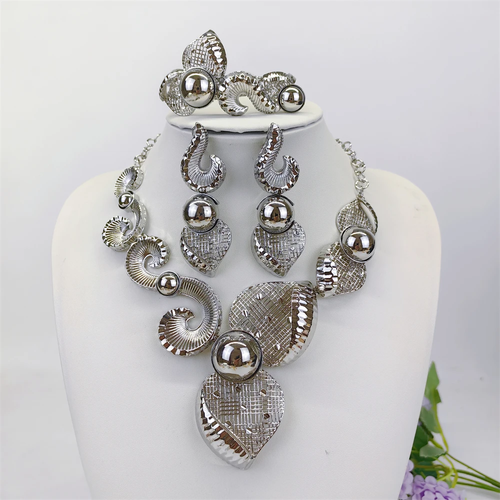 Jewelry Sets For Women Pendant Necklace Gold Plated Silver Simple Fashion Design Big Earring Bracelet Ring Sets Exquisite Gifts
Jewelry Sets For Women Pendant Necklace Gold Plated Silver Simple Fashion Design Big Earring Bracelet Ring Sets Exquisite Gifts