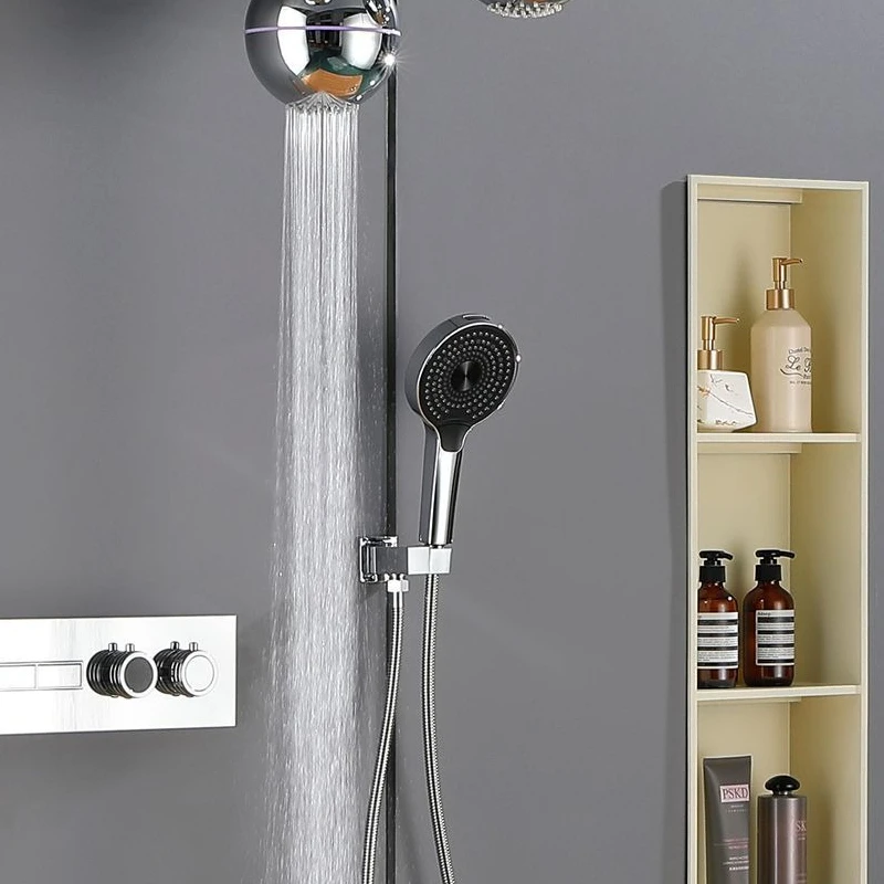 Brushed gun gray concealed water drop ceiling shower hot and cold all copper hidden recessed shower shower
Brushed gun gray concealed water drop ceiling shower hot and cold all copper hidden recessed shower shower