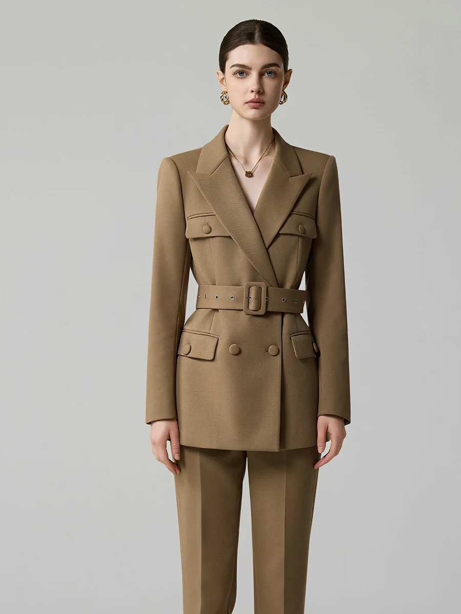 Women's Tailored Suit Jacket with Belt High Waist Commute Professional Office Fashion British Style Long Sleeve Pure Color
Women's Tailored Suit Jacket with Belt High Waist Commute Professional Office Fashion British Style Long Sleeve Pure Color