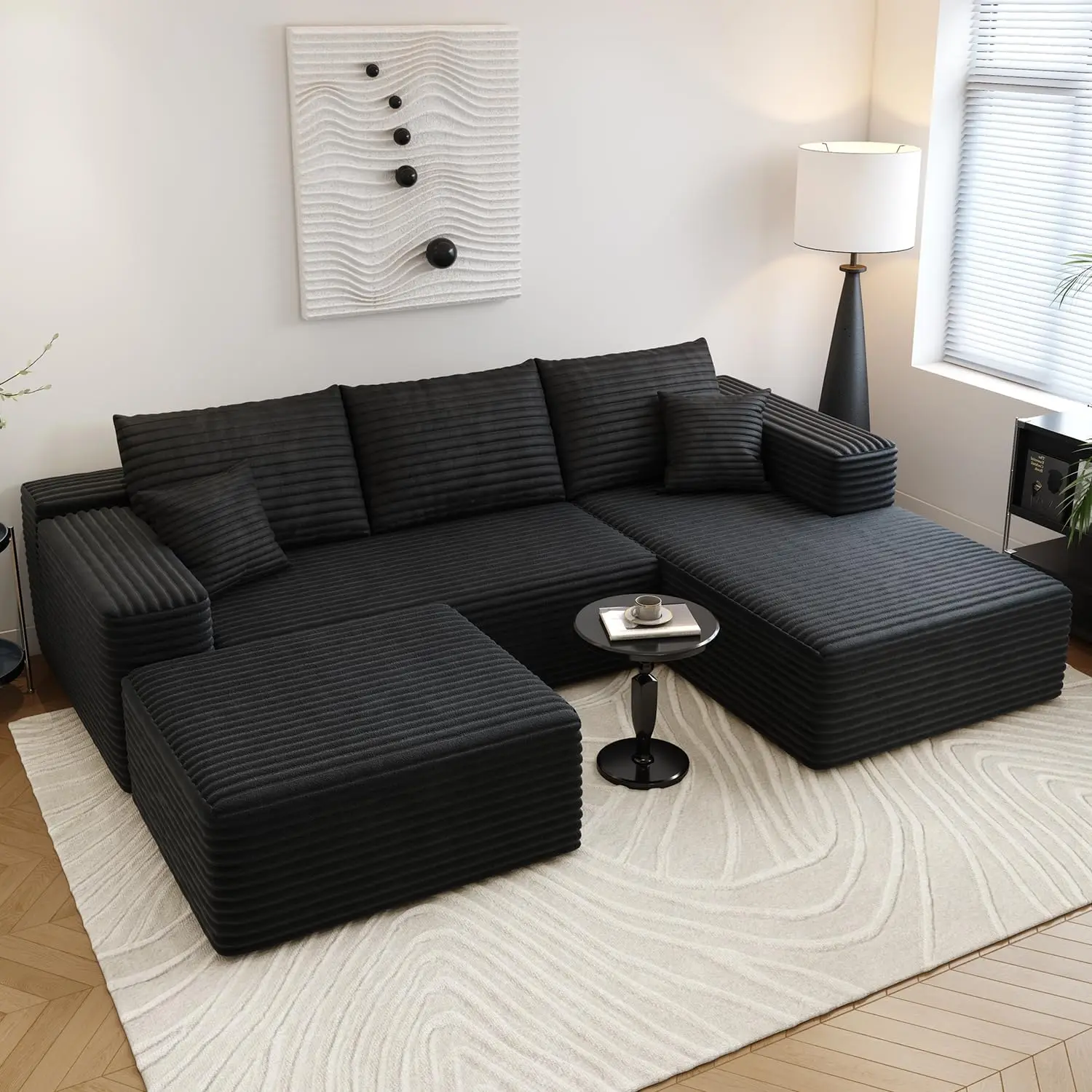 107 5 Cloud Sectional Couch with 1 Ottoman Modern Modular Sofa with Deep Seat Comfort U Shaped Sofa Couches for Living Room
107 5 Cloud Sectional Couch with 1 Ottoman Modern Modular Sofa with Deep Seat Comfort U Shaped Sofa Couches for Living Room