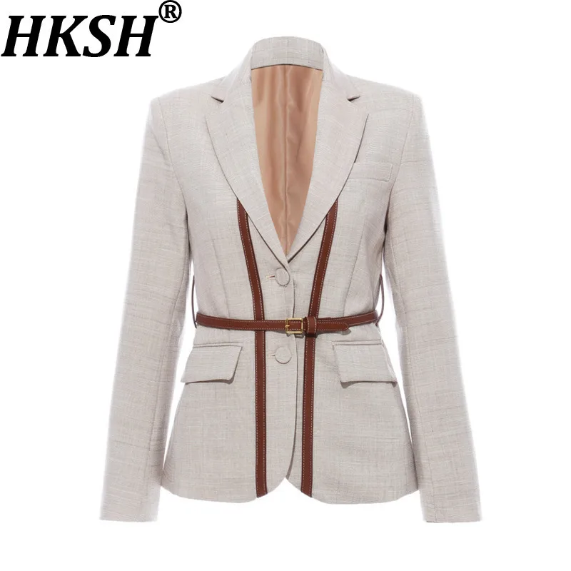 HKSH осенний новый женский пиджак контрастного цвета из искусственной кожи с поясом для похудения элегантное модное уличное пальто HK10667
HKSH осенний новый женский пиджак контрастного цвета из искусственной кожи с поясом для похудения элегантное модное уличное пальто HK10667