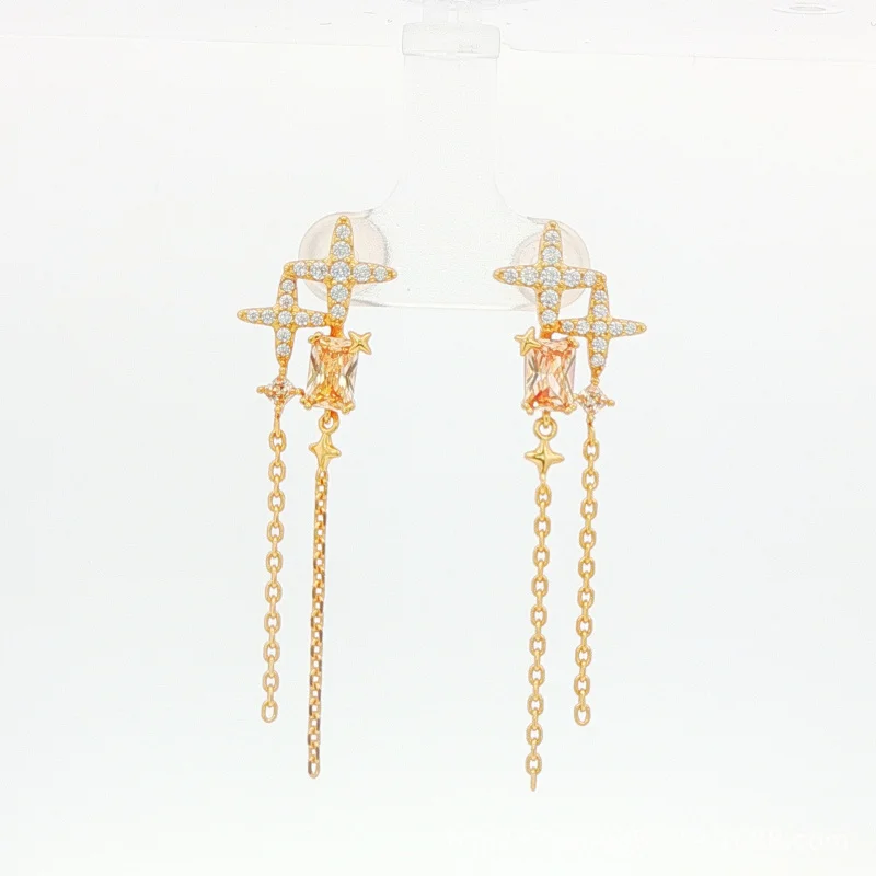 2025New Silver Ear Needle Star Zircon Tassel Long Earrings Light Luxury High-end Elegant Earrings
2025New Silver Ear Needle Star Zircon Tassel Long Earrings Light Luxury High-end Elegant Earrings