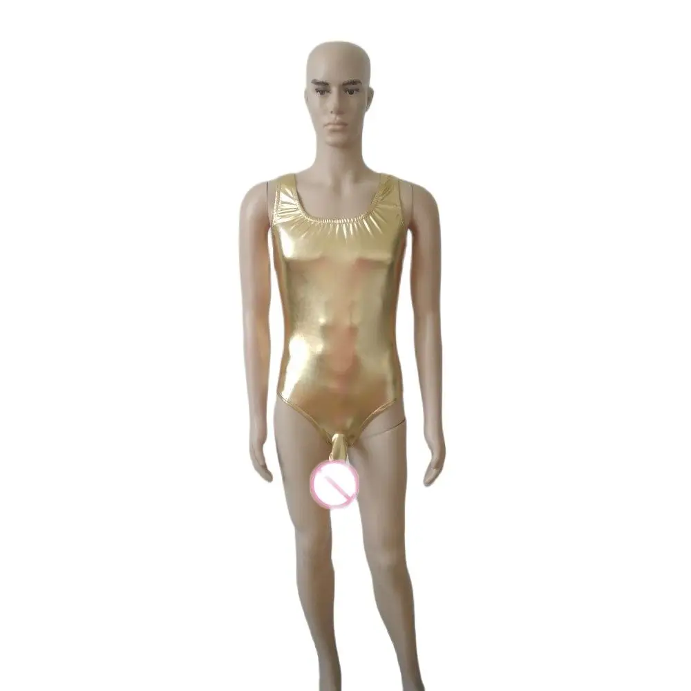 Мужской Блестящий пикантный полукомбинезон без рукавов с металлическим блеском, золотистый купальник, костюм кошки с облегающим пенисом
Мужской Блестящий пикантный полукомбинезон без рукавов с металлическим блеском, золотистый купальник, костюм кошки с облегающим пенисом